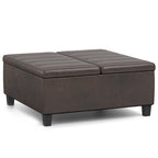 Pouf de table carré de 36 pouces – Style contemporain, similicuir végétalien