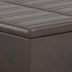 Pouf de table carré de 36 pouces – Style contemporain, similicuir végétalien