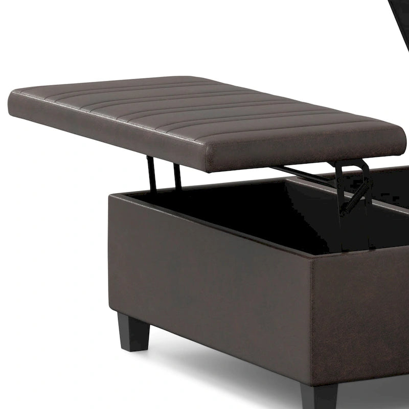 Pouf de table carré de 36 pouces – Style contemporain, similicuir végétalien