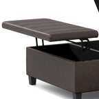 Pouf de table carré de 36 pouces – Style contemporain, similicuir végétalien