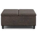 Pouf de table carré de 36 pouces – Style contemporain, similicuir végétalien