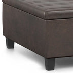 Pouf de table carré de 36 pouces – Style contemporain, similicuir végétalien