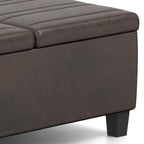 Pouf de table carré de 36 pouces – Style contemporain, similicuir végétalien