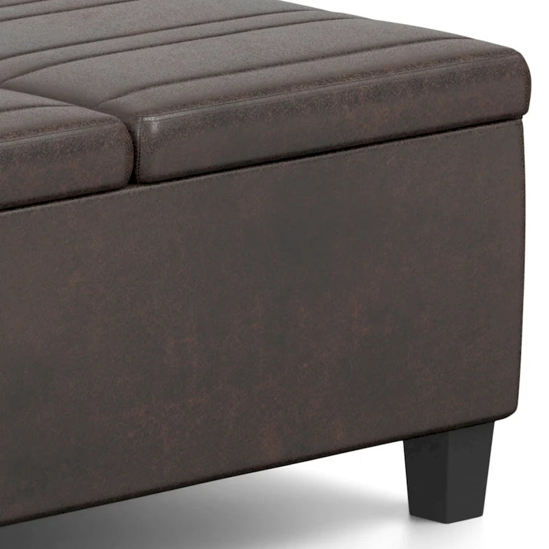 Pouf de table carré de 36 pouces – Style contemporain, similicuir végétalien