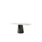 Table à manger moderne et élégante avec plateau rectangulaire en ardoise blanche