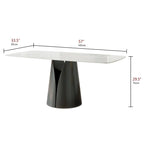 Table à manger moderne et élégante avec plateau rectangulaire en ardoise blanche