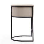 Tabouret de comptoir Mid-Century Modern avec similicuir et cadre en acier noir