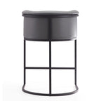 Tabouret de comptoir Mid-Century Modern avec similicuir et cadre en acier noir