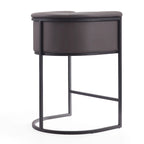 Tabouret de comptoir Mid-Century Modern avec similicuir et cadre en acier noir
