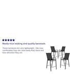 Lot de 4 tabourets de bar d'extérieur avec matériau Flex Comfort - Tabouret de terrasse