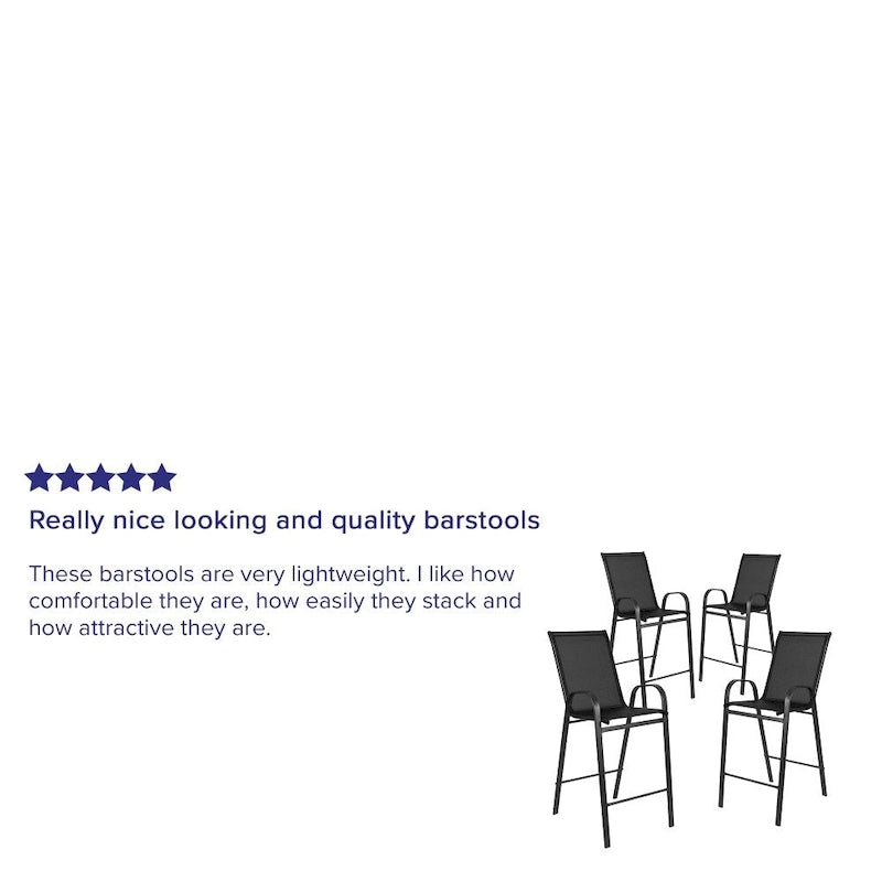 Lot de 4 tabourets de bar d'extérieur avec matériau Flex Comfort - Tabouret de terrasse