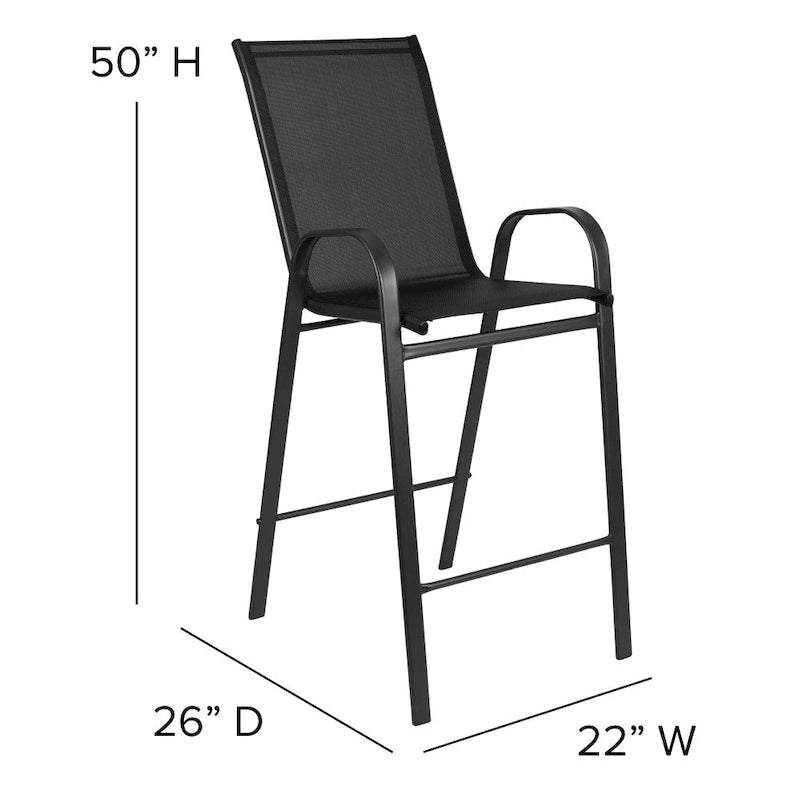 Lot de 4 tabourets de bar d'extérieur avec matériau Flex Comfort - Tabouret de terrasse
