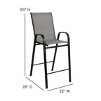 Lot de 4 tabourets de bar d'extérieur avec matériau Flex Comfort - Tabouret de terrasse