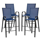 Lot de 4 tabourets de bar d'extérieur avec matériau Flex Comfort - Tabouret de terrasse