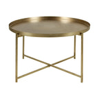 Table d'appoint en laiton antique avec plateau amovible et motif floral gravé à la main
