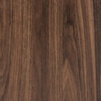 Table d'appoint moderne à 1 tiroir en noyer brun et métal noir avec étagère ouverte
