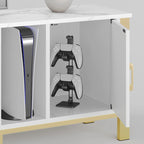 Meuble TV moderne pour téléviseurs de 75/ 80/ 85 pouces avec 2 tiroirs - 203 cm