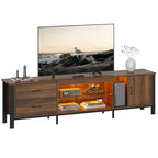 Meuble TV moderne pour téléviseurs de 75/ 80/ 85 pouces avec 2 tiroirs - 203 cm