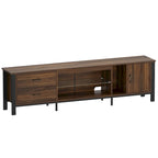 Meuble TV moderne pour téléviseurs de 75/ 80/ 85 pouces avec 2 tiroirs - 203 cm
