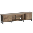 Meuble TV moderne pour téléviseurs de 75/ 80/ 85 pouces avec 2 tiroirs - 203 cm