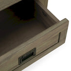 Bout de canapé carré en bois d'acacia massif avec tiroir et étagère ouverte, 55,8 cm