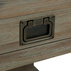 Bout de canapé carré en bois d'acacia massif avec tiroir et étagère ouverte, 55,8 cm