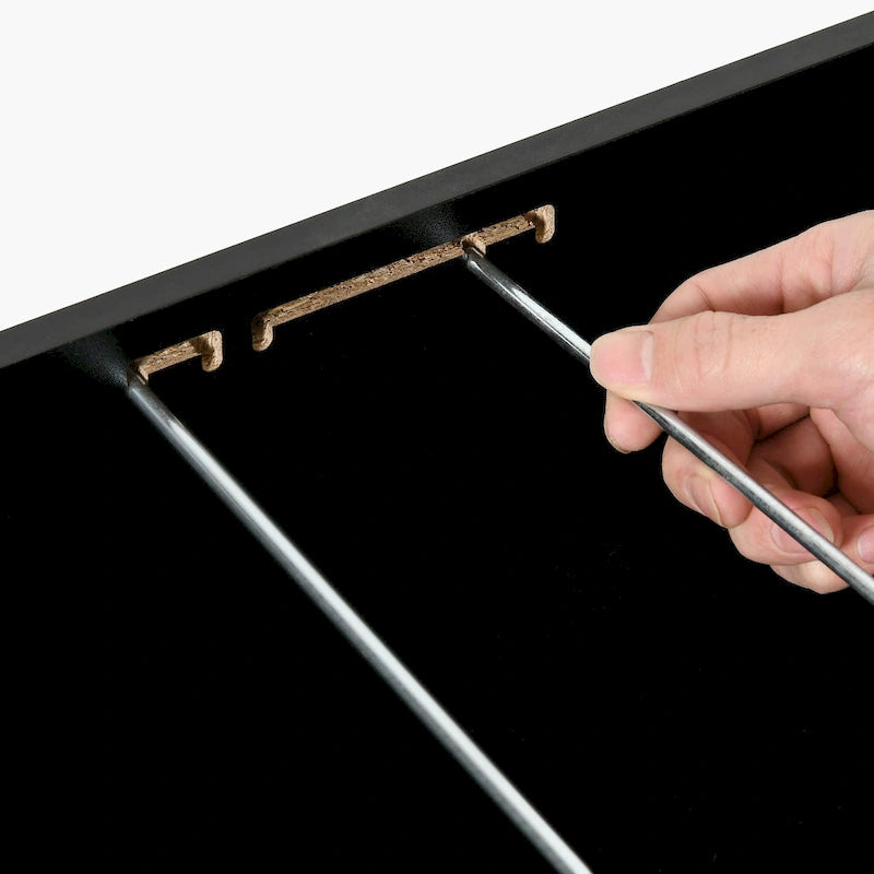 Classeur latéral à 2 tiroirs avec éclairage LED – Cadre doré, design cannelé