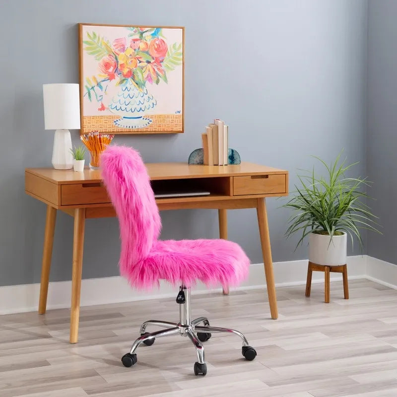 Bureau de travail moderne du milieu du siècle de 119 cm avec 2 tiroirs et une étagère ouverte