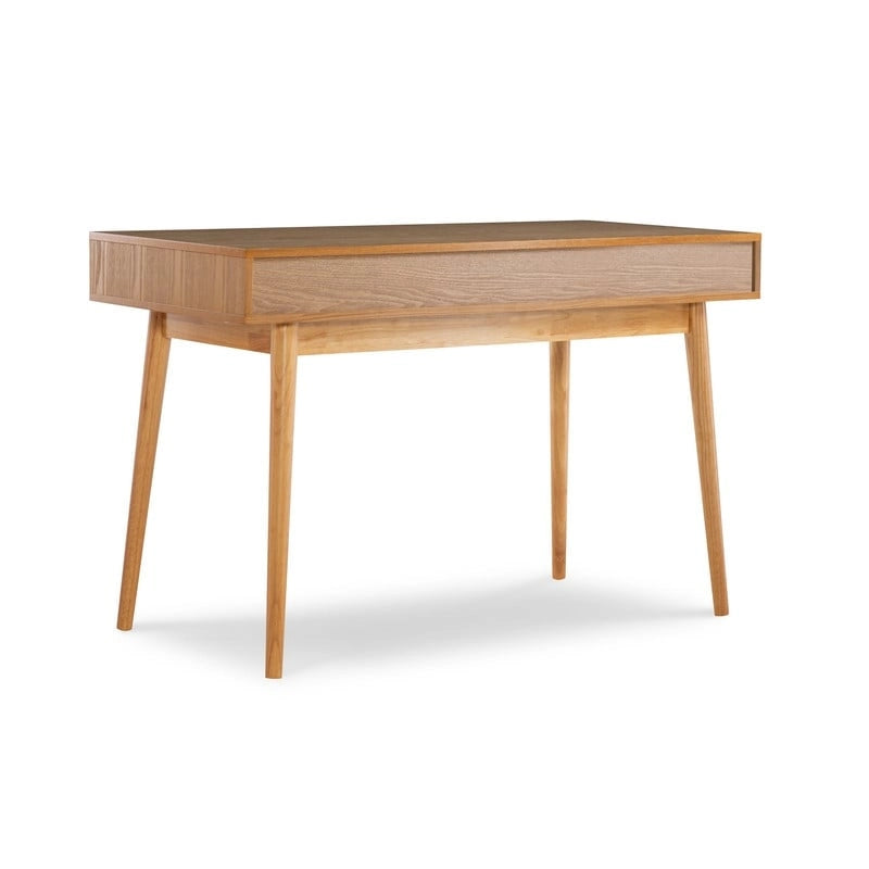 Bureau de travail moderne du milieu du siècle de 119 cm avec 2 tiroirs et une étagère ouverte