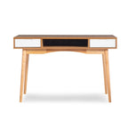 Bureau de travail moderne du milieu du siècle de 119 cm avec 2 tiroirs et une étagère ouverte