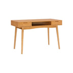 Bureau de travail moderne du milieu du siècle de 119 cm avec 2 tiroirs et une étagère ouverte