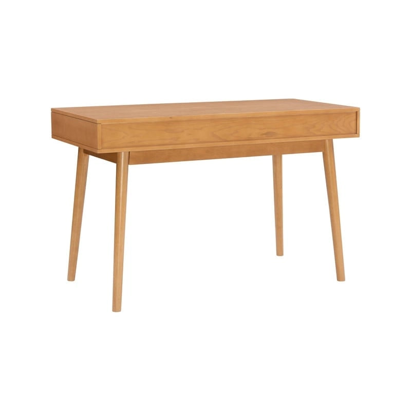 Bureau de travail moderne du milieu du siècle de 119 cm avec 2 tiroirs et une étagère ouverte