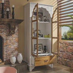Vitrine/armoire de salle de bain en bois finition chêne - 180,1 x 80 cm (Hxl)