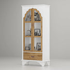 Vitrine/armoire de salle de bain en bois finition chêne - 180,1 x 80 cm (Hxl)