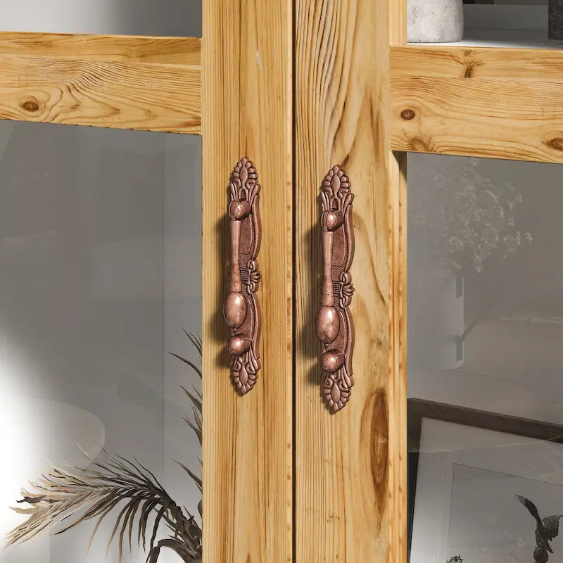 Vitrine/armoire de salle de bain en bois finition chêne - 180,1 x 80 cm (Hxl)