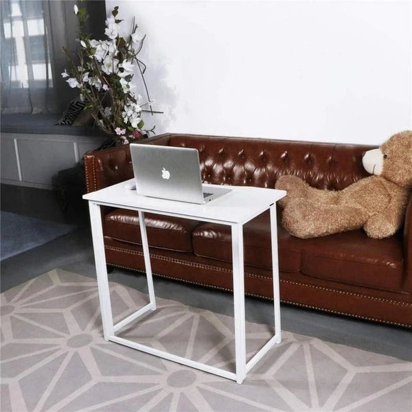Bureau d'écriture pliable – Table de bureau PC compacte, MDF et cadre métallique