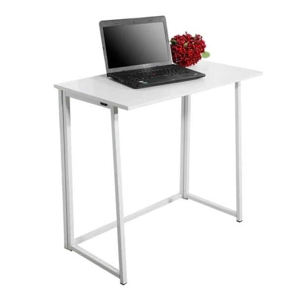 Bureau d'écriture pliable – Table de bureau PC compacte, MDF et cadre métallique