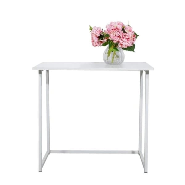Bureau d'écriture pliable – Table de bureau PC compacte, MDF et cadre métallique