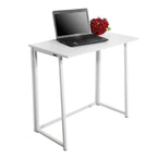 Bureau d'écriture pliable – Table de bureau PC compacte, MDF et cadre métallique