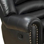 Fauteuil relax/à bascule en cuir reconstitué et contreplaqué, noir