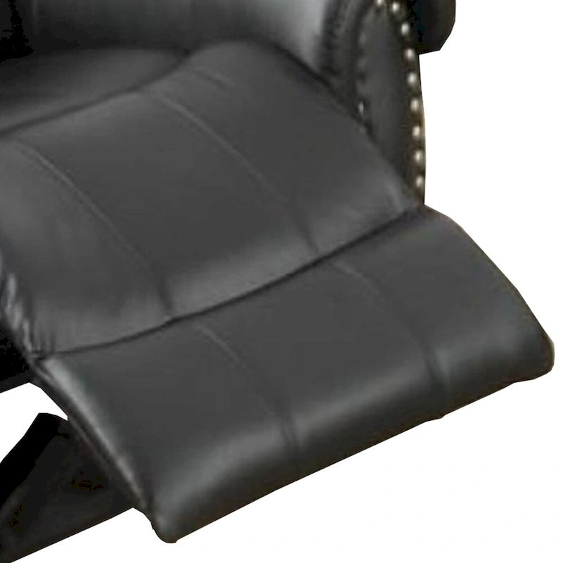 Fauteuil relax/à bascule en cuir reconstitué et contreplaqué, noir
