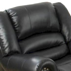 Fauteuil relax/à bascule en cuir reconstitué et contreplaqué, noir