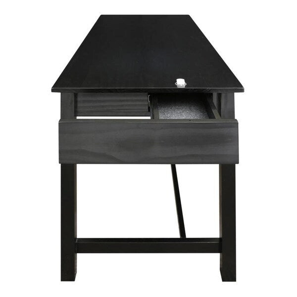 Bureau de travail de 48 po avec tiroir latéral dissimulé et serrure magnétique, noir