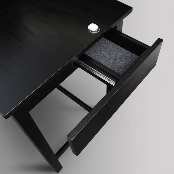 Bureau de travail de 48 po avec tiroir latéral dissimulé et serrure magnétique, noir