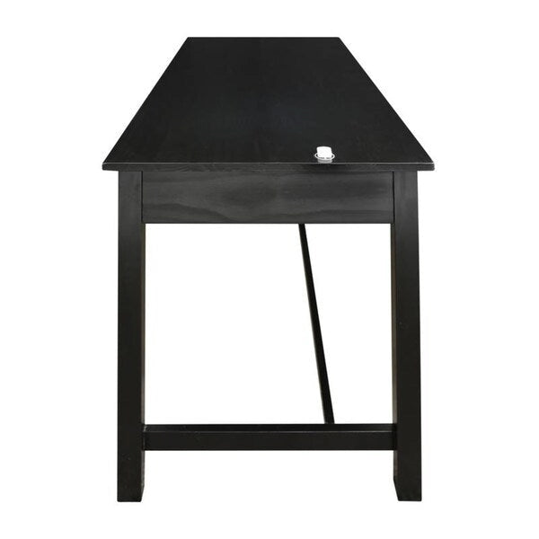 Bureau de travail de 48 po avec tiroir latéral dissimulé et serrure magnétique, noir