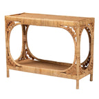 Console en rotin miel clair bohème moderne – Fabriquée à la main en Indonésie
