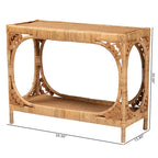 Console en rotin miel clair bohème moderne – Fabriquée à la main en Indonésie