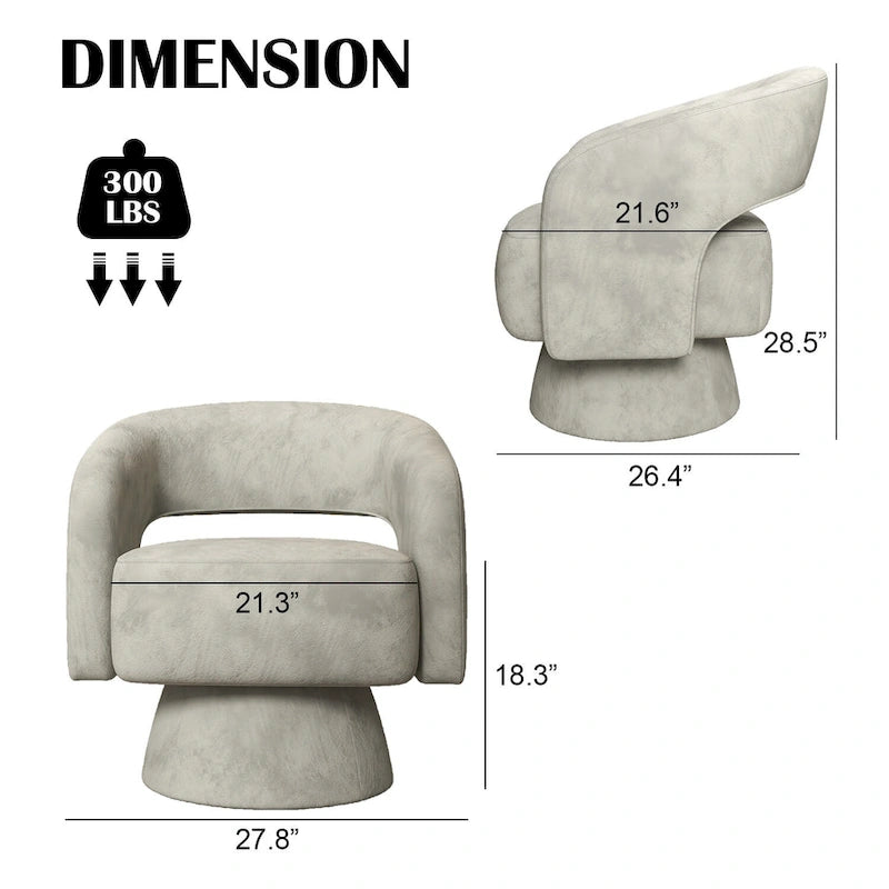 Fauteuil moderne pivotant à 360 degrés en tissu