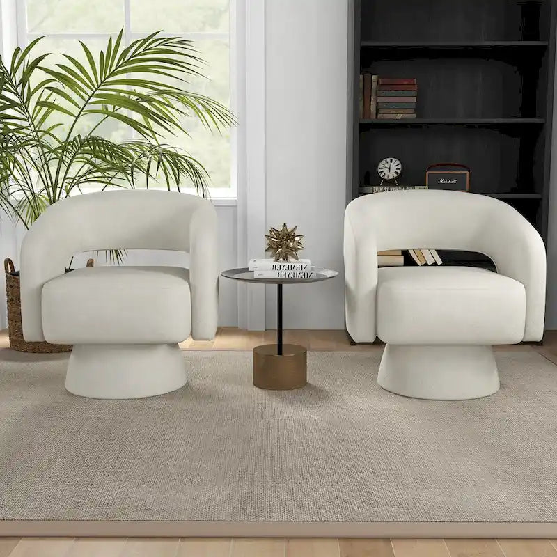 Fauteuil moderne pivotant à 360 degrés en tissu