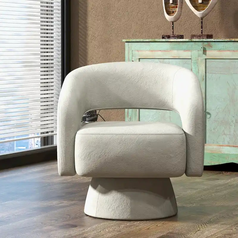 Fauteuil moderne pivotant à 360 degrés en tissu